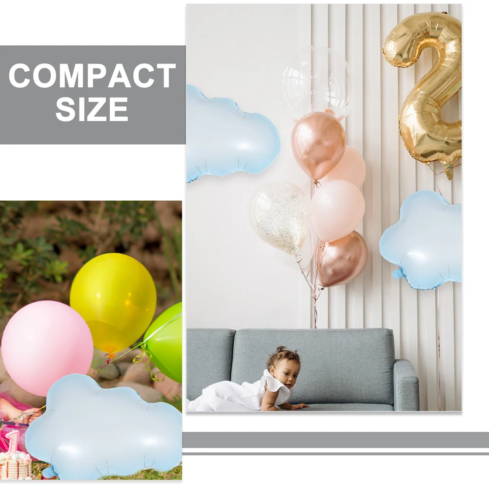 

12pcs Aluminum Film Balloons Cloud Shaped Birthday Party Decorations Baby Shower Wedding Supplies Blue White Cloud Balloons