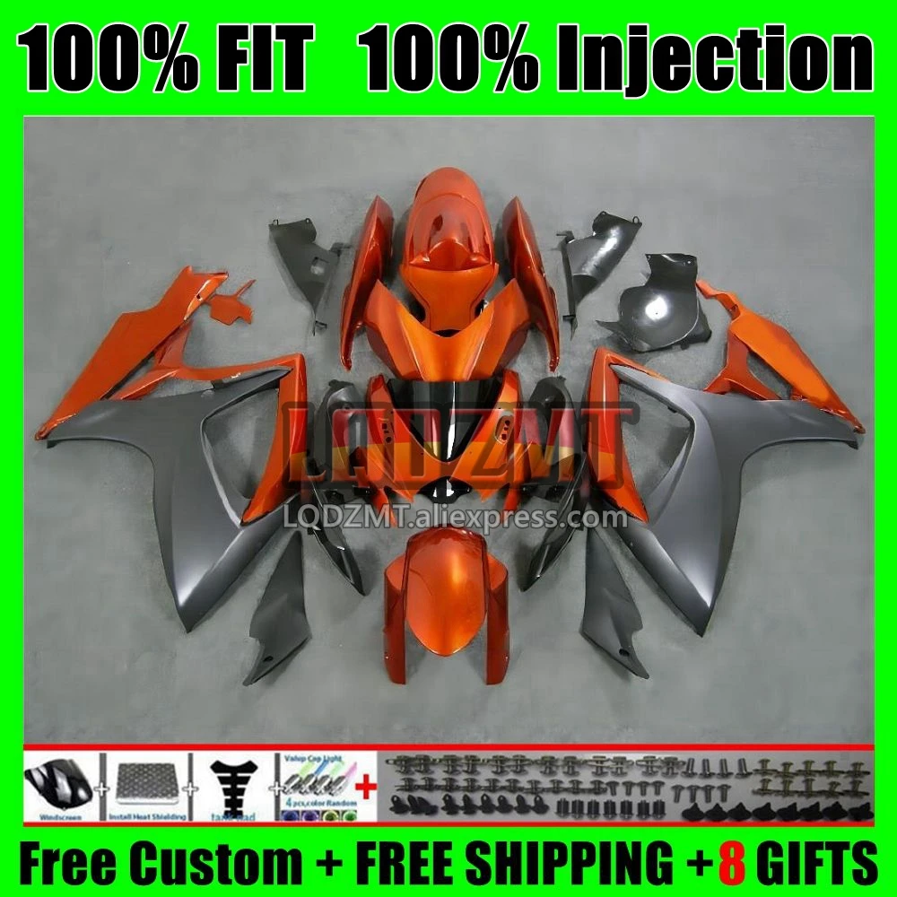 Injection Body For SUZUKI GSXR600 K6 GSXR750 Orange grey GSXR 600 750 4No.17 GSX R750 GSXR-750 06 07 GSX-R600 2006 2007 Fairing