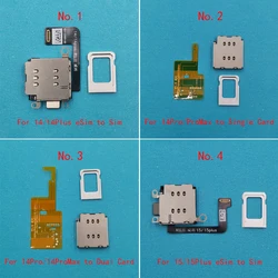 Wylie Sim Converter para Dual Sim Card, Flex Case, Bandeja para iPhone 15, 15Plus, 14 Pro Max, 14 Pro, Slot, Único