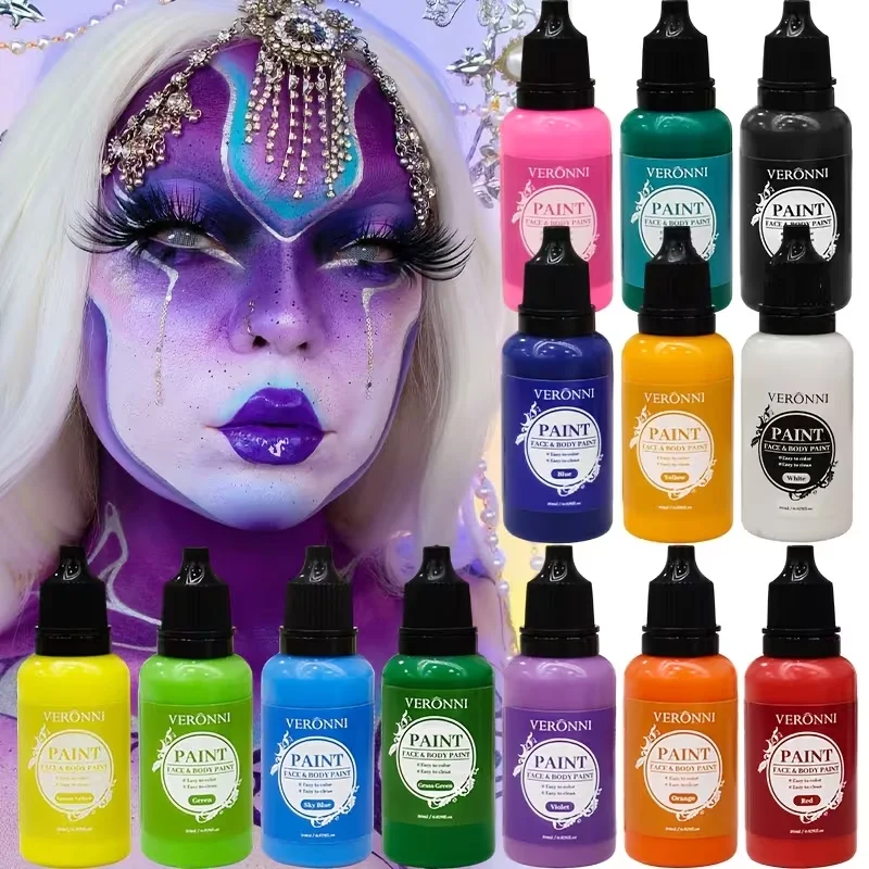 13 Colors For Halloween Role-Playing Paint,Water-Based Paste,Lasting Bright Colors,Easy to Smear,Creation,Suitable for Carnival
