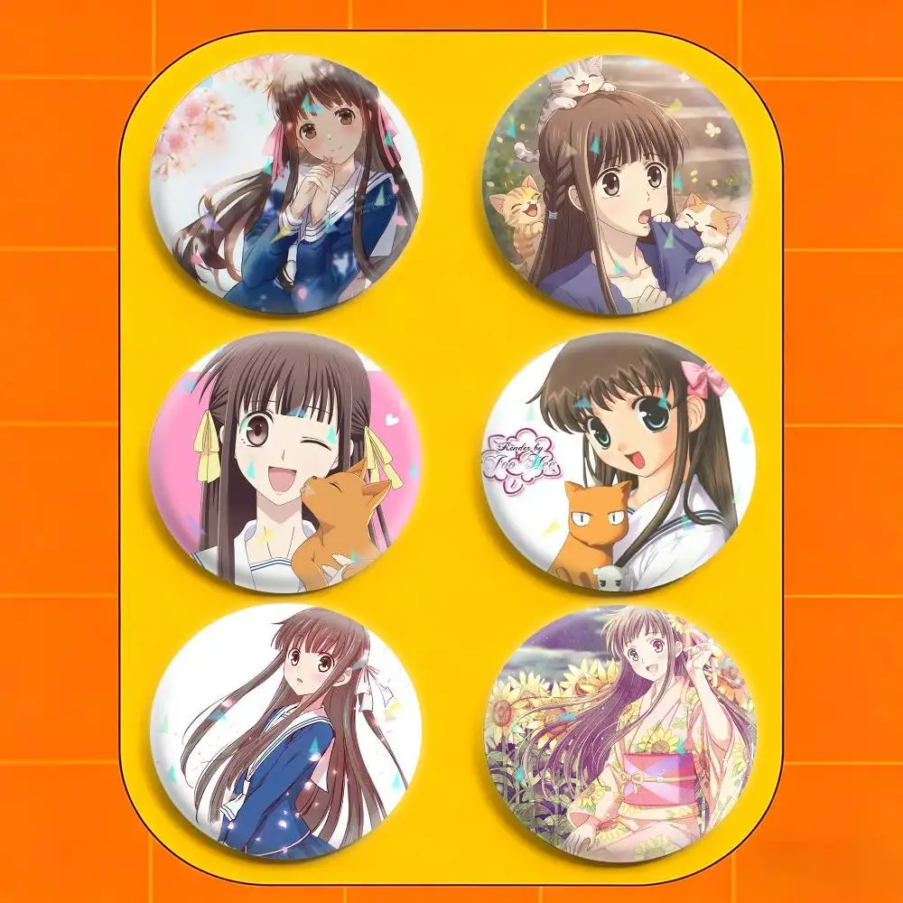 Fruits Basket T-Tohru Honda  32/44/58mm Handmade Pins Round Brooch Badge Backpacks Clothes Jewelry Gifts
