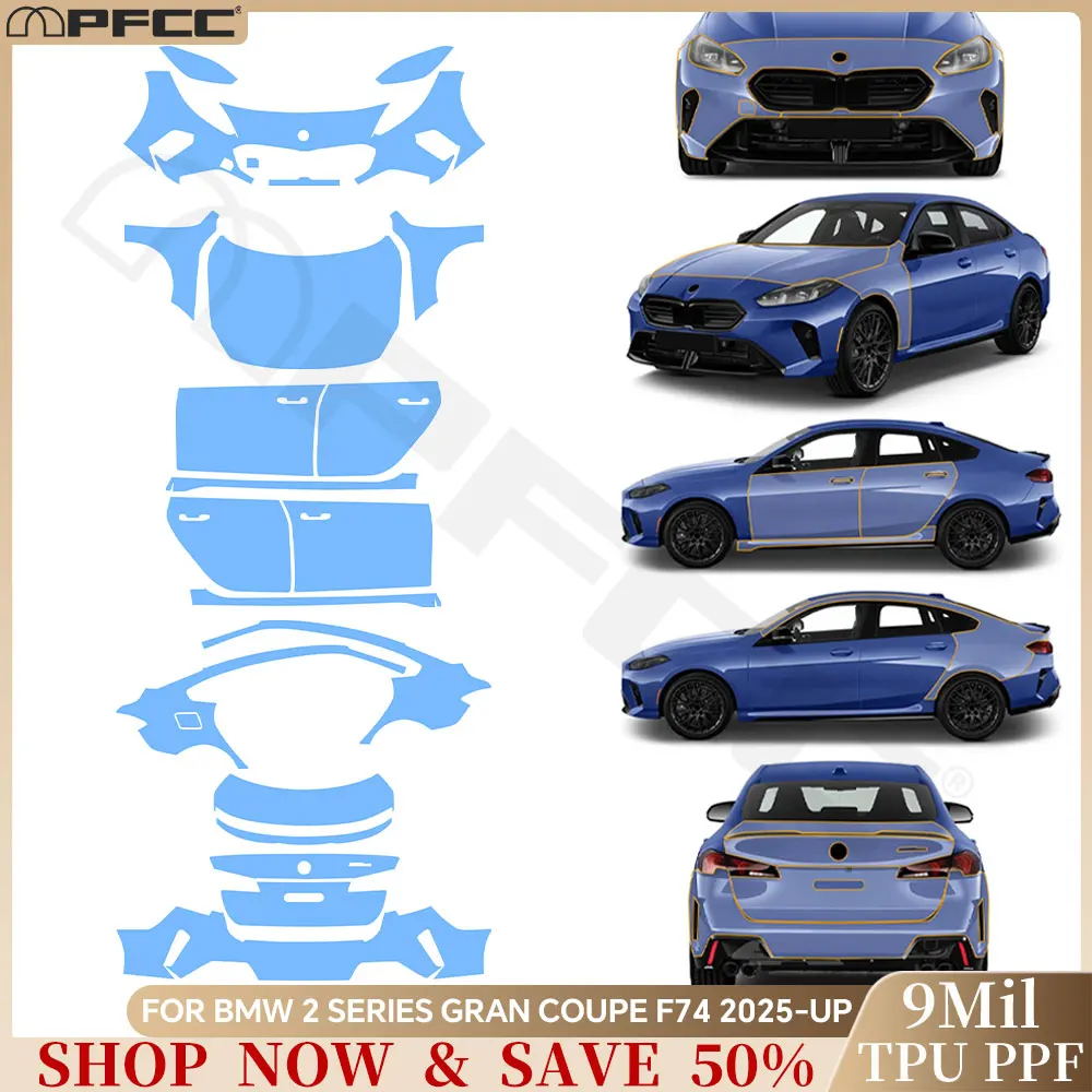 

For BMW 2 Series Gran Coupe F74 2025 9Mil Anti-scratch TPU Paint Protection Film Pre-cut PPF Car Body Clear Kit Resistant Bra