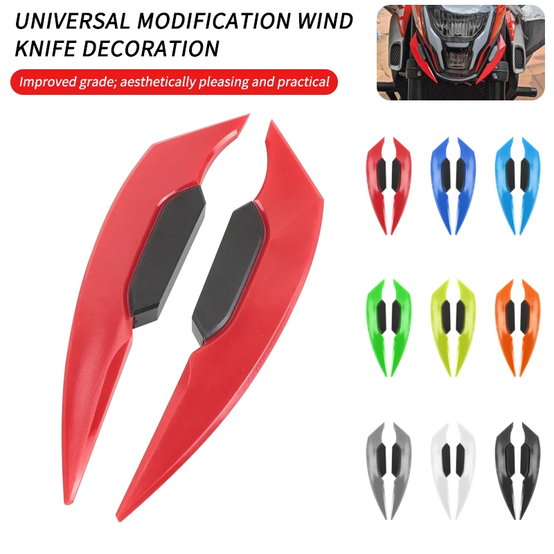 Motorcycle Front Fairing Winglets 1pair Universal Side Spoilers Dynamic Wing Sticker Motorcycle Winglet Aerodynamic