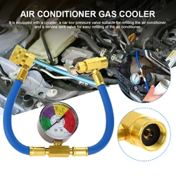 R134A Air Conditioner Gas Charging Hose with Pressure Gauge Freon AC Recharge Hose Refrigerant Gas Refill for Car Automobile