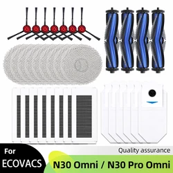Fit For Ecovacs Debot N30 Omni / N30 Pro Omni Robot Vacuum Accessories Main Side Brush Hepa Filter Rag Dust Bag Parts