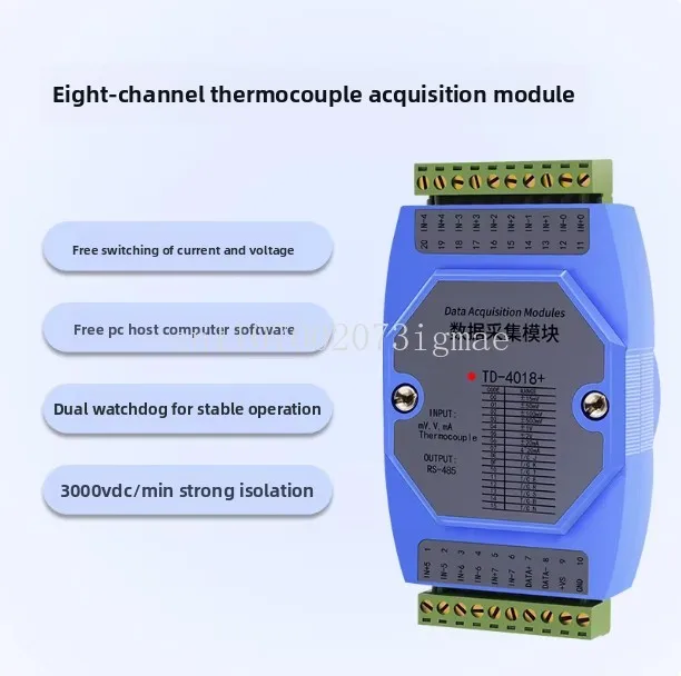 Thermocouple to 485 Acquisition Module Type K, Thermistor PT100 Temperature Signal Input Modbus RTU Protocol