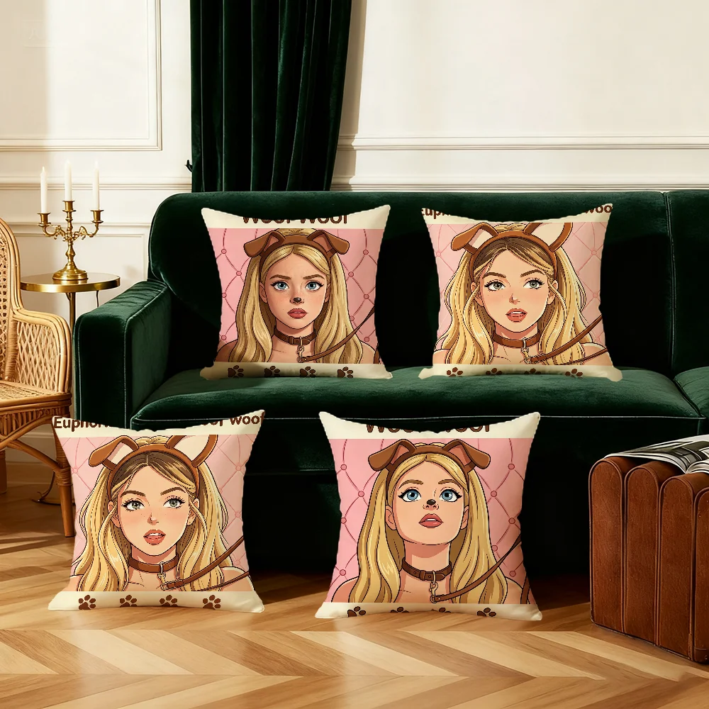 Housse de coussin E-euphoria season 3 woof woof, housse de coussin décorative pour chambre à coucher, canapé, maison, voiture, portable, avec fermeture éclair, taie d'oreiller douce
