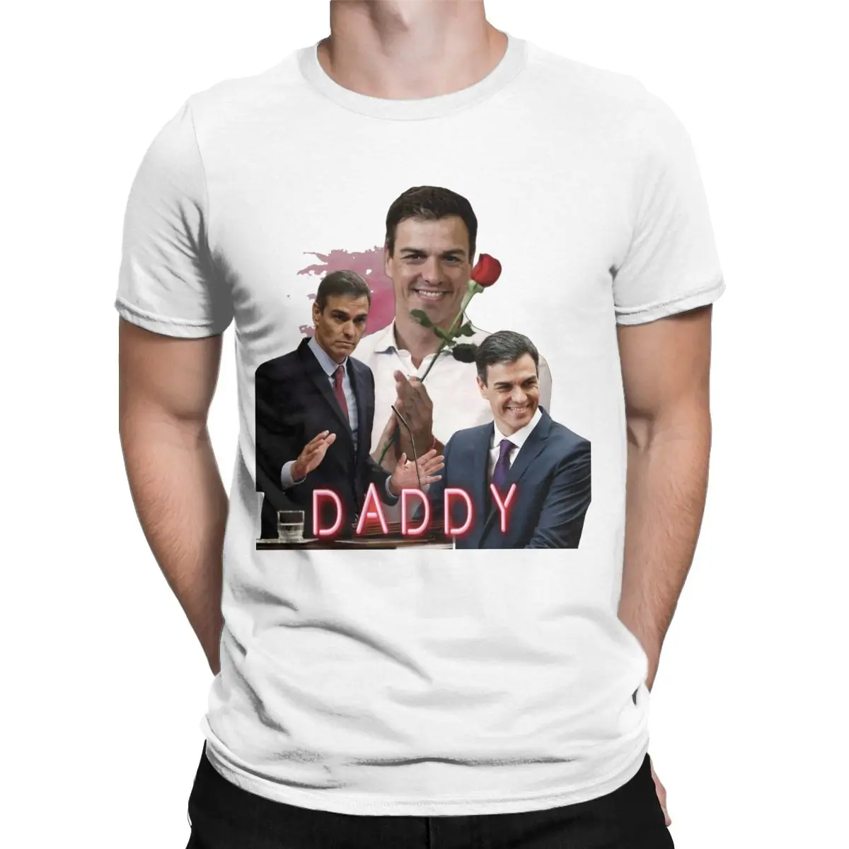 Camiseta Humorística de Algodão Pedro Sanchez Daddy Dog Espanha 2026 Nova para Homens e Mulheres com Impressão Gráfica