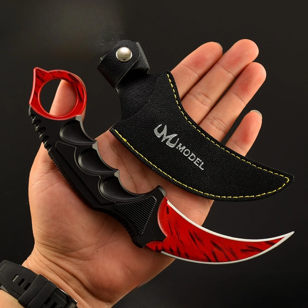 8 estilos de jogo cs gunfight jogo doppler karambit modelo de metal coletor faca de garra serrilhada com coldre facas militares brinquedo espada