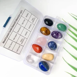 10pcs Pulse Chakra Stone Tumbled Crystal Spiritual Treatment Perfect Meditation Gift For Yoga And Energy Healing