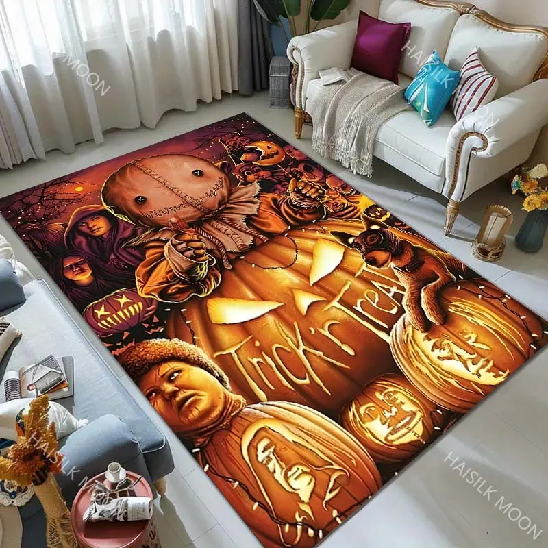 

Horror Doll Halloween Decor Carpet for Living Room Bedroom Bedside Floor Mat Cloakroom Area Rug Creative Doormat for Gifts