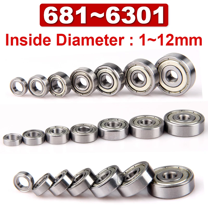 Precision Miniature Miniature Bearing High-speed Toy Motor Model Small Bearing Inner Diameter 1 1.5 2 2.5 3 4 5~12mm 681~6301zz