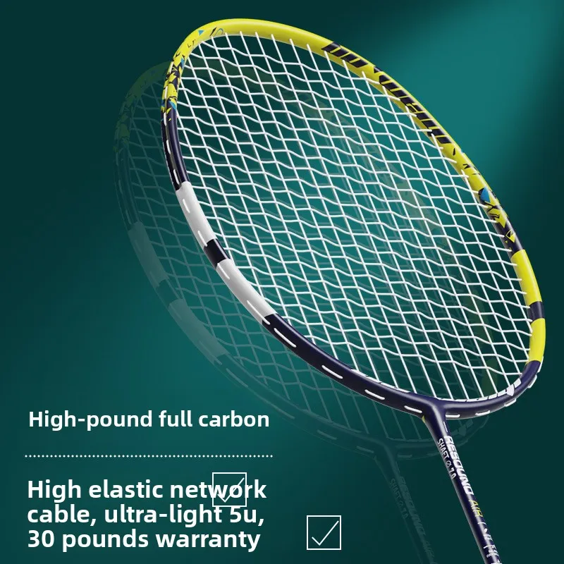 

Сверхлегкая ракетка для бадминтона для взрослых, одинарная ракетка, полностью углеродное волокно.