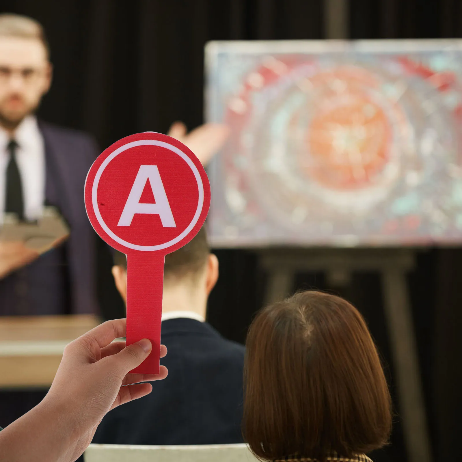 4Pcs Reusable Voting Paddles Letter Foams Lightweight Voting Board for Auctions Scoring Classroom Interaction Team Games