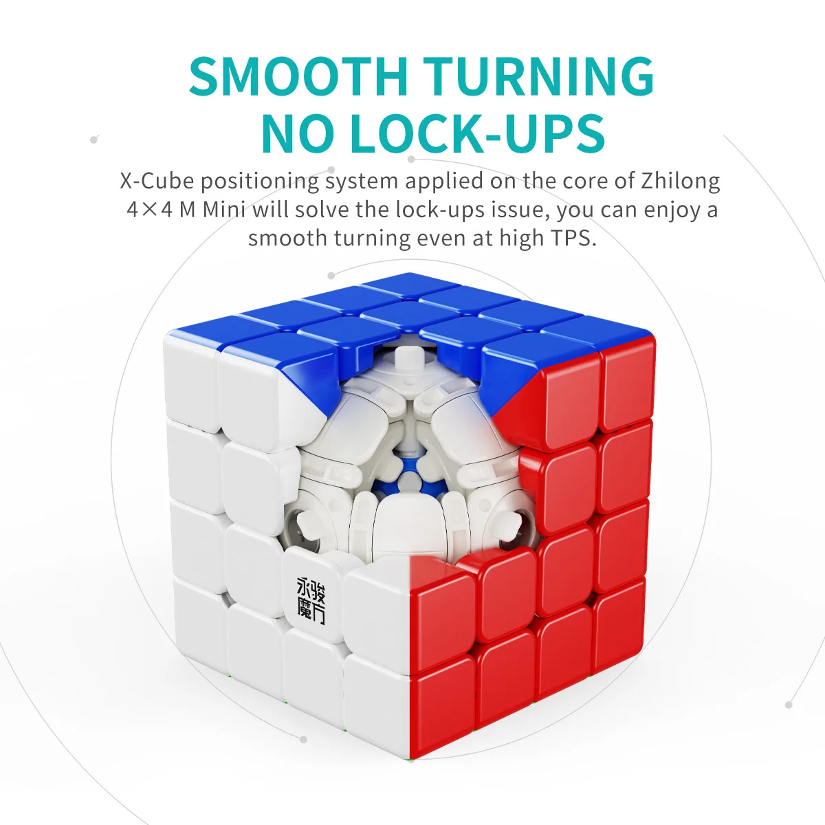 Yongjun zhilong 4x4 M الأساسية المغناطيس سرعة مكعب ستيكيرليس المهنية المكعب السحري الألغاز الملونة ألعاب تعليمية للأطفال