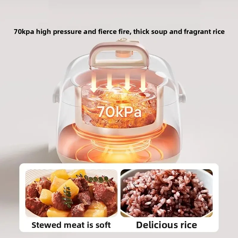 Midea Mini 1.8L Electric Pressure Cooker Household Small Capacity Rice Cooker 1-2-3 Electric Pressure Cooker 220V 50HZ 500W E220