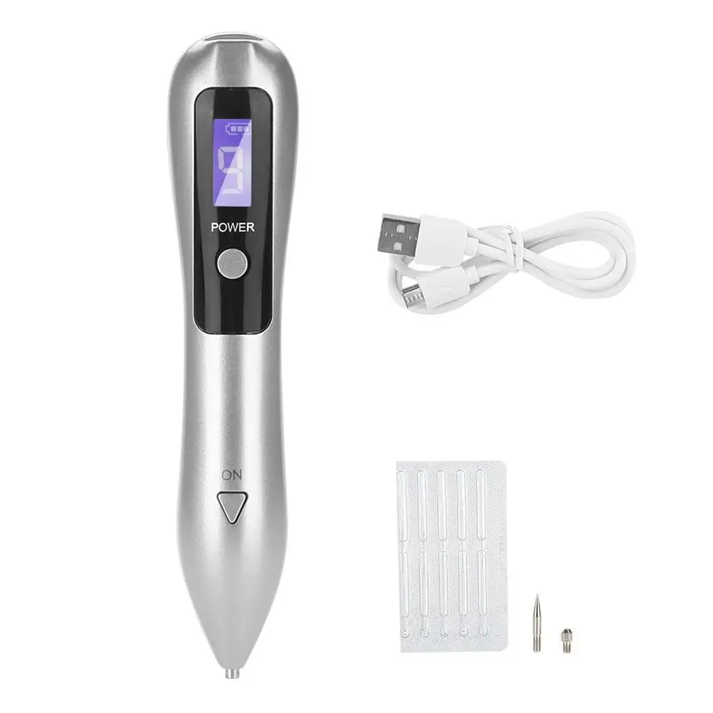 Stylo laser plasma LCD à 9 niveaux pour l'élimination des grains de beauté du visage, des tatouages et des taches foncées, dispositif de traitement des taches de rousseur et des verrues