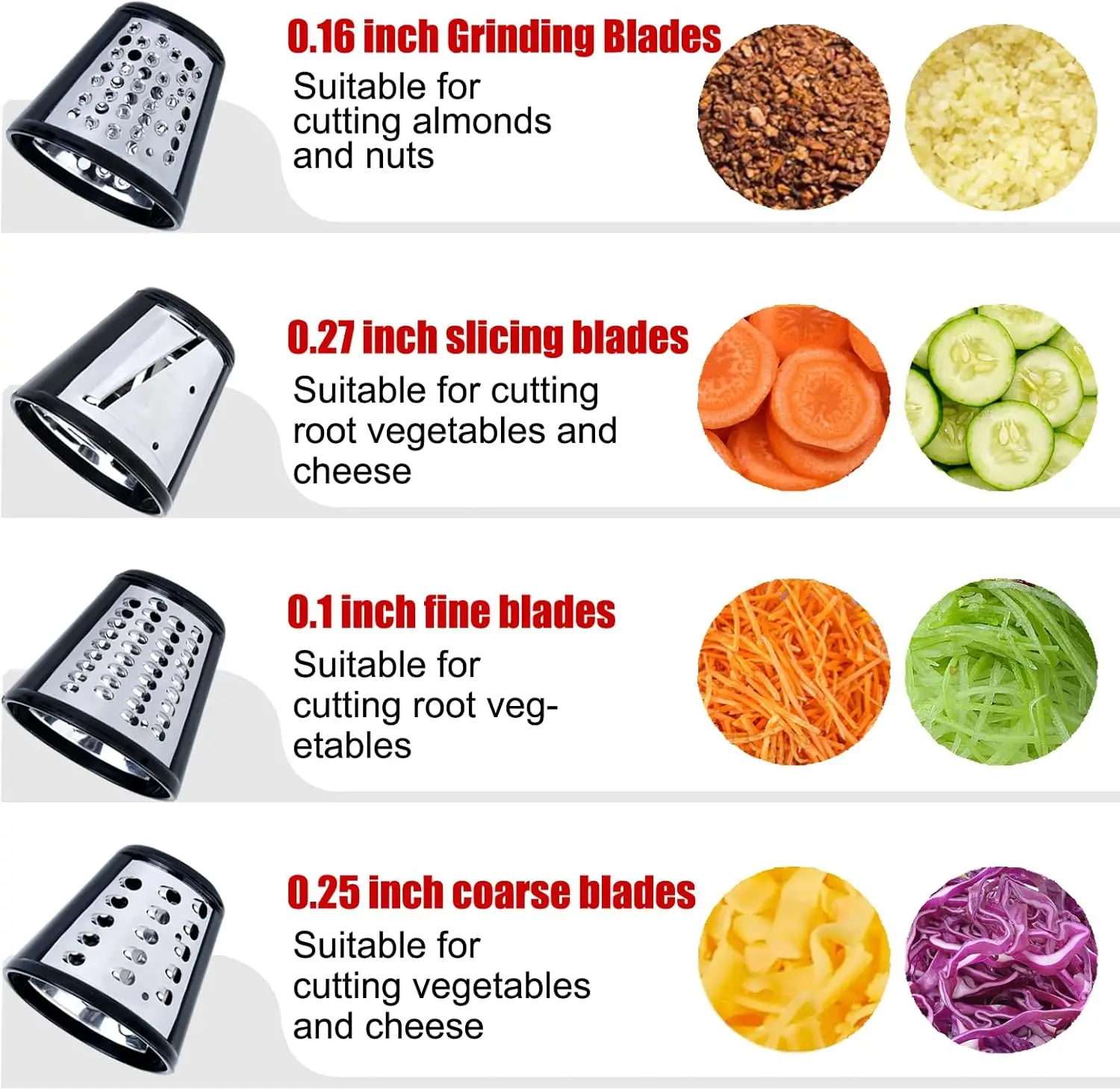 

Slicer/Shredder Grater Attachment for Kitchen aid Stand Mixer with 4 Blades, For Kitchen aid Mixer Cheese Grater Attachment