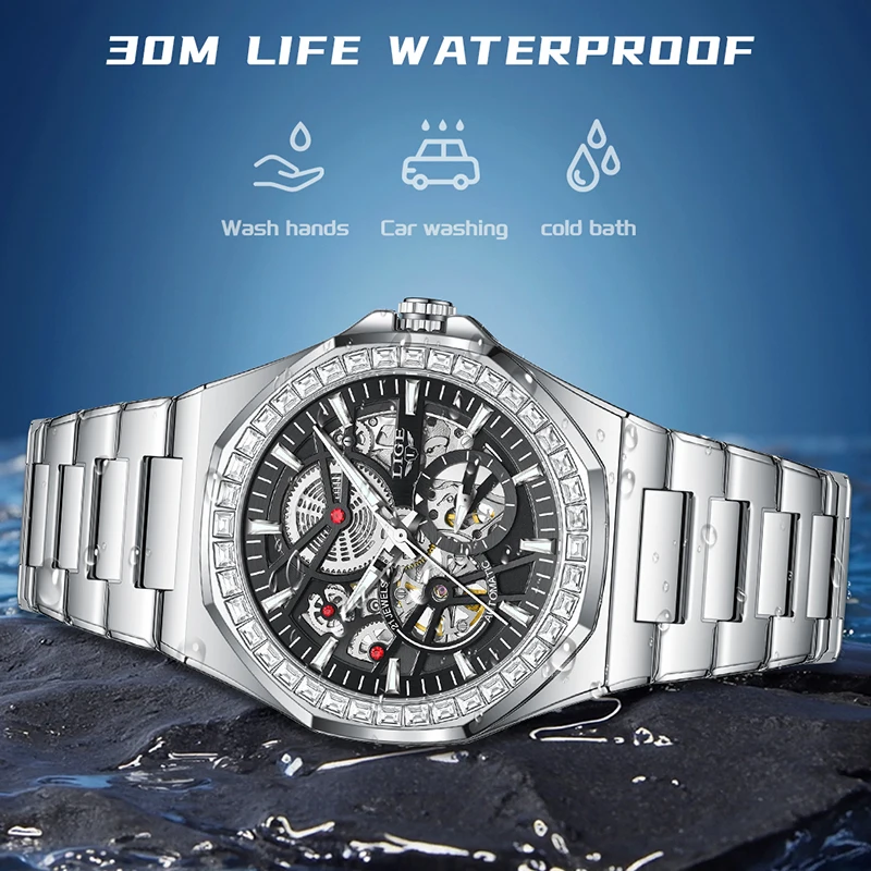 LIGE أفضل الساعات الأوتوماتيكية الفاخرة الرجال موضة ساعة رجالي الميكانيكية مقاوم للماء مضيئة توربيون ساعة اليد Reloj Hombre 2026 #4