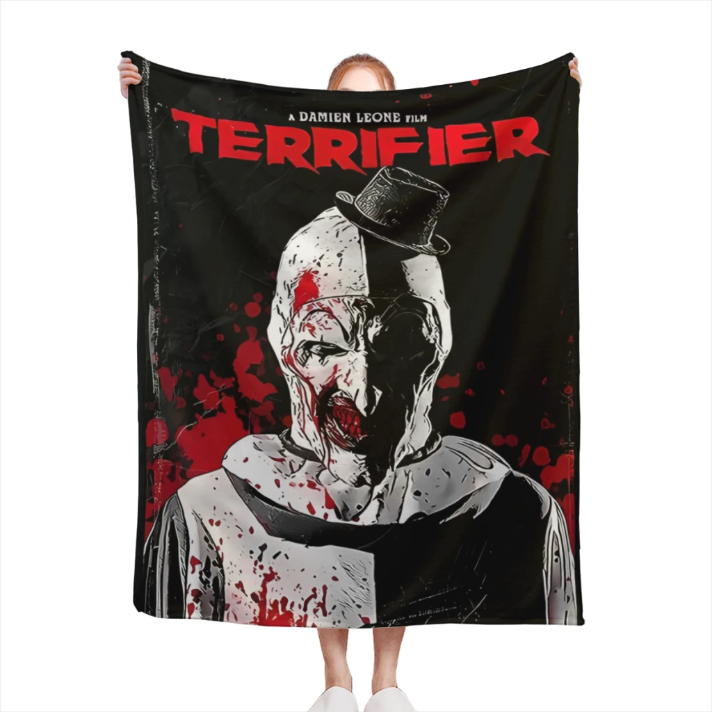 Fluffy Baby Blanket Terrifier 2 Horror Film 2022 Sofa Camp Nap Bedspread Cozy Flannel Blanket Bedroom Decor