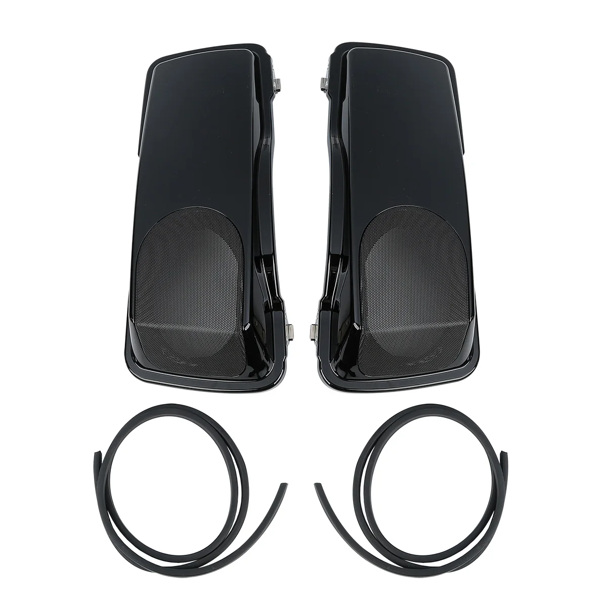 Vivid Black 5x7''Speaker Saddlebag Lids Fit For Harley Touring Road King 93-13