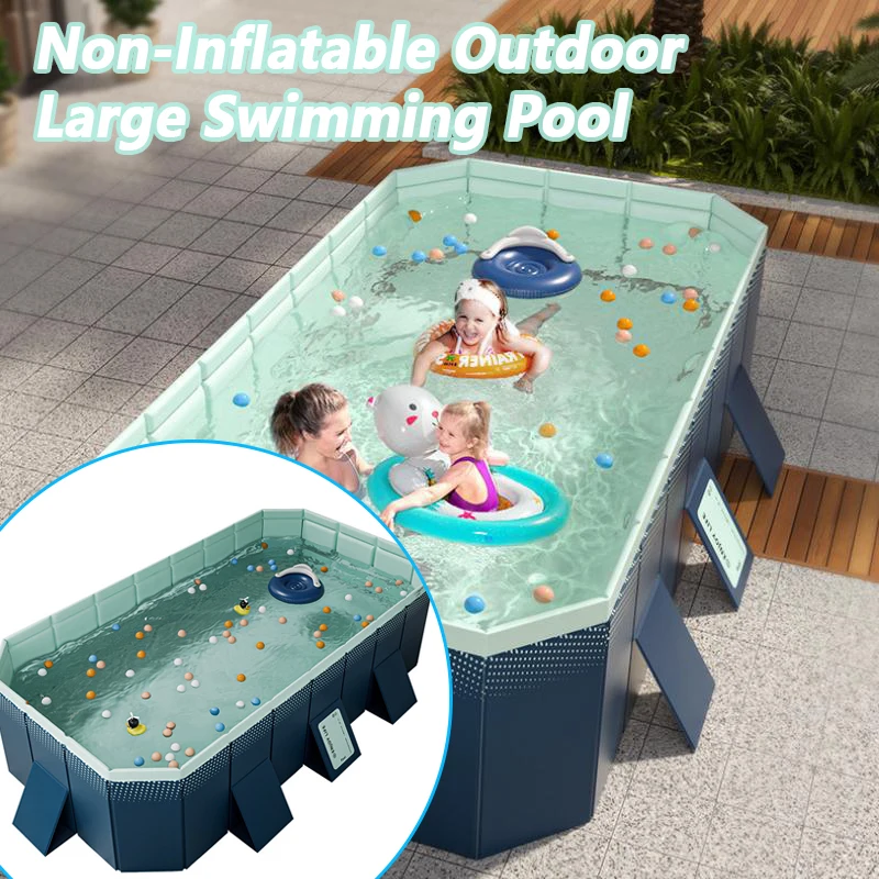 

Foldable Outdoor Large Swimming Pool Non-Inflatable Swimming Pool Summer Water Pool Party for Outdoor Garden Portable Kid Pool