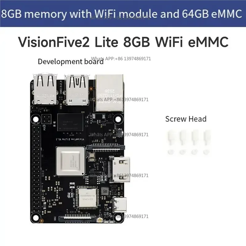 ABSQ-For Visionfive2 Lite Computer RISC-V GPU Linux Development Board For Raspberry  Support Wi-Fi 6 Bluetooth 5.4 8+64GB