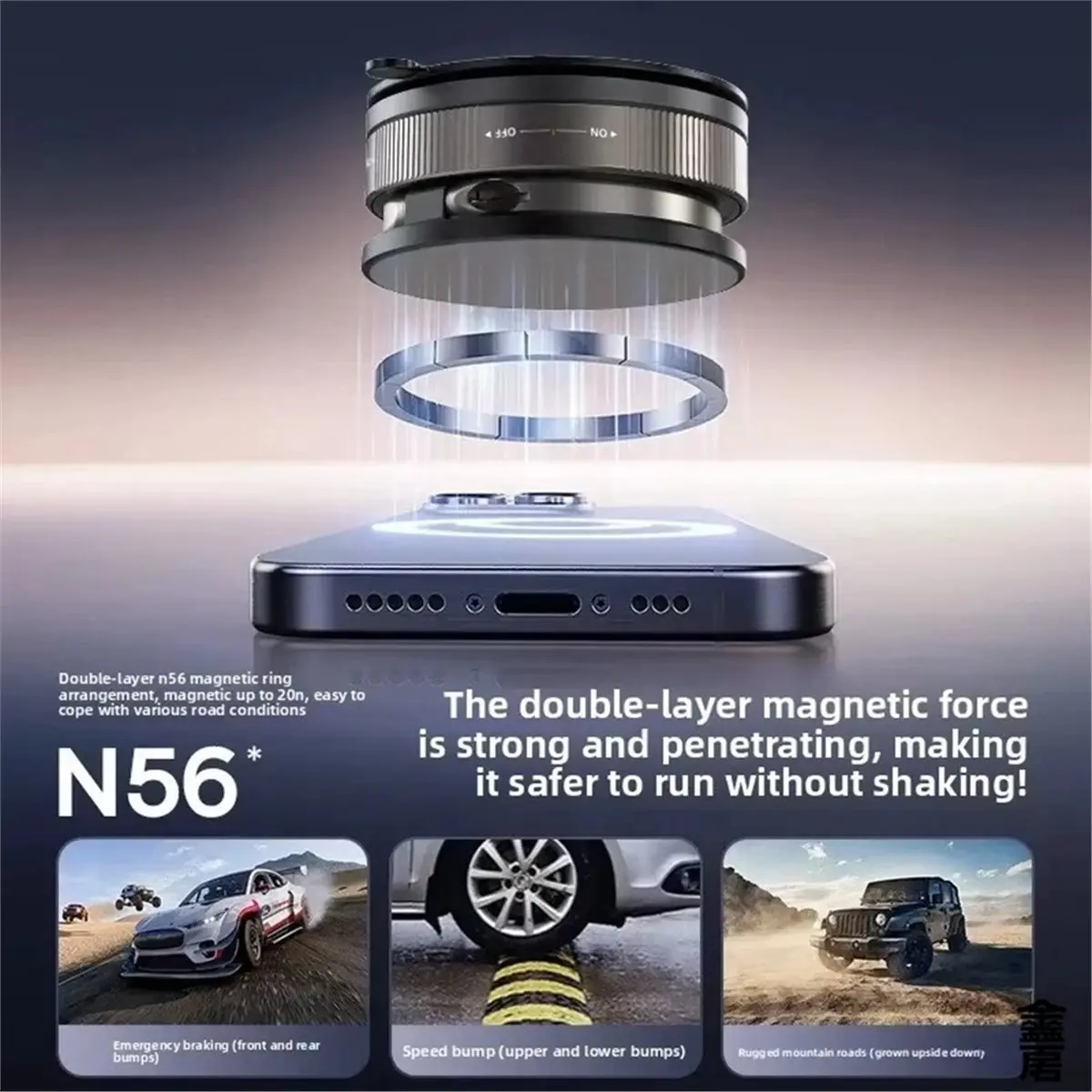 DT89 HOT Vacuum Magnetic Phone Holder Stand, for Suction Cup Phone MountAdjustable Swivel Lock, for Your Car/Gym/Mirror