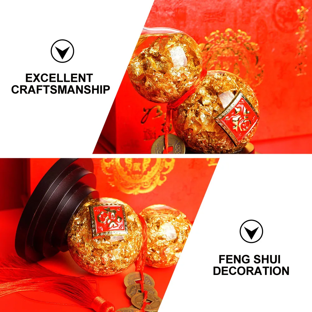 

Crystal Gourd nament Decorative Craft Gold Decoration Creative Tabletop Adornment Prosperity Symbol Fortune Artifact Home Office
