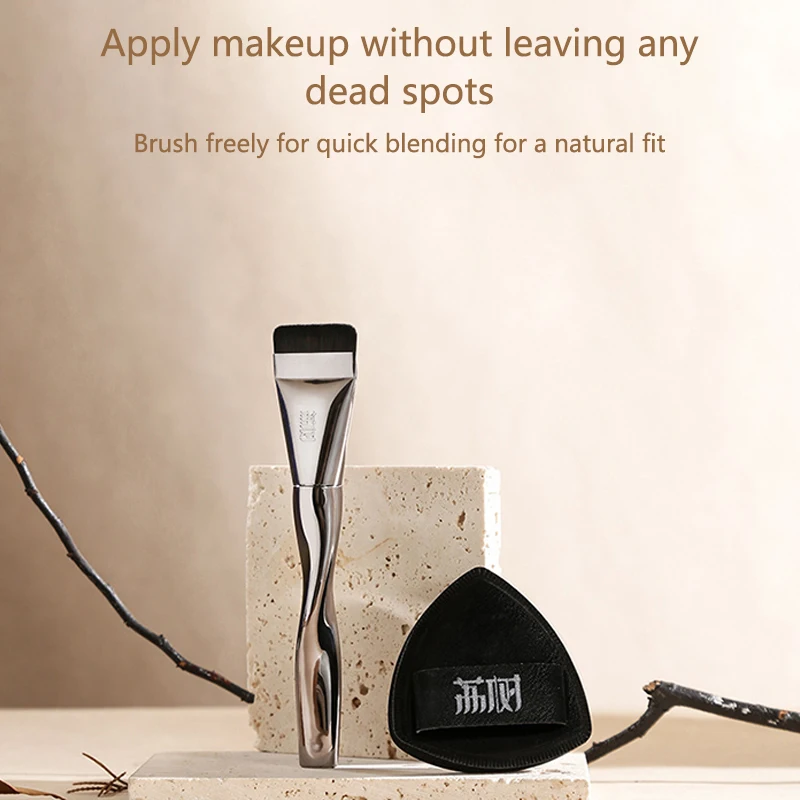 Pincéis de maquiagem para creme de base, pincel de base de uma palavra, leve e fino, pincel de contorno facial, pincel de contorno plano