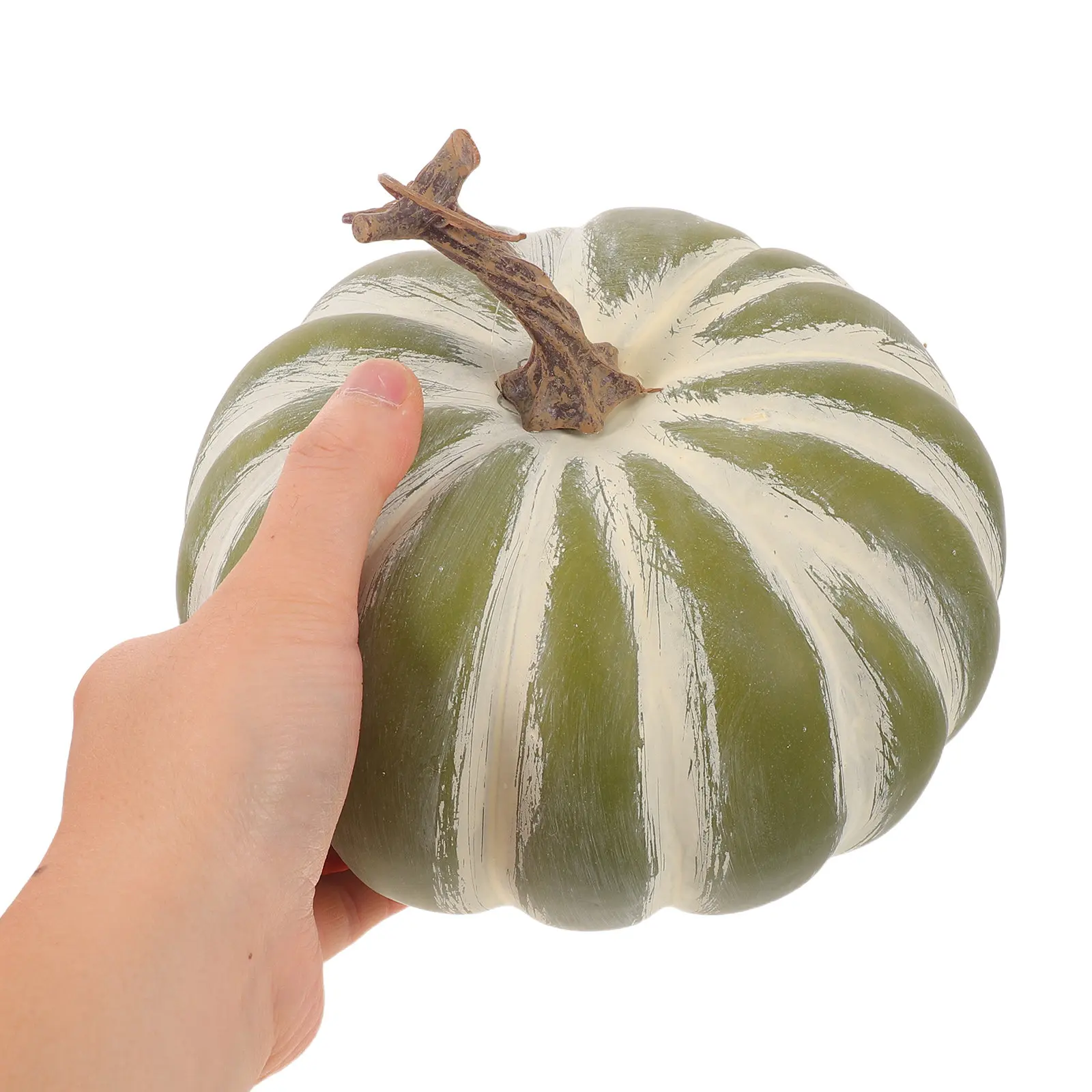 Large Green Fake Pumpkin 7'' Artificial Cushaw Autumn Fall Pumpkin Foam Decoration Realistic Thanksgiving Party Harvest Table - view 5