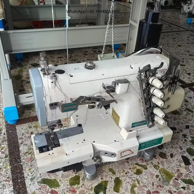 HIGH SPEED USED THREE  FIVE THREAD INTERLOCK SEWING MACHINE  C007 T-SHIRTS SEWING MACHINEJEANS SEWING MACHINE