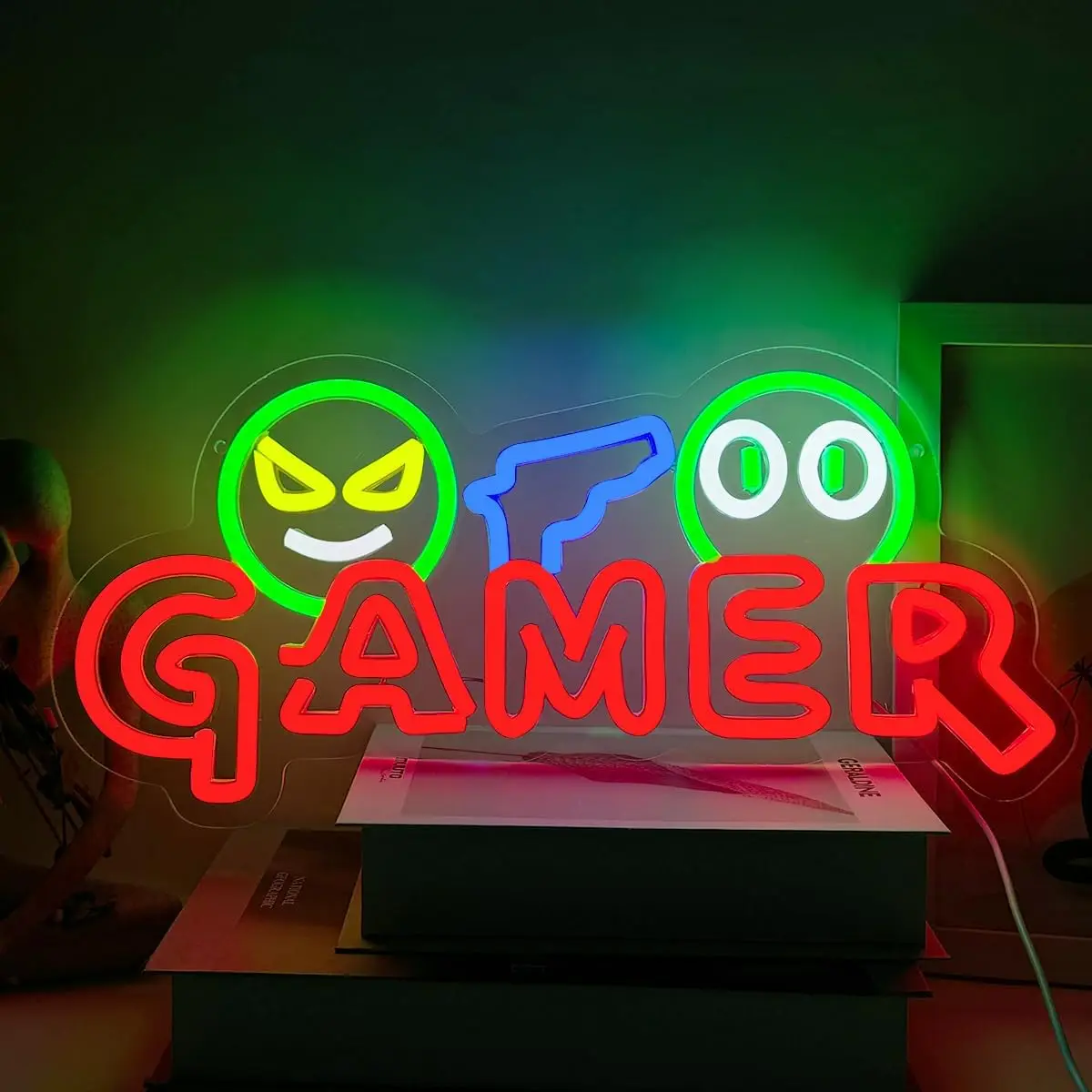 ألعاب النيون لعبة الإعلان ألعاب LED ضوء النيون عكس الضوء للعبة USB داخلي لعبة غرفة نوم ديكور حفلة بار في سن المراهقة الصبي