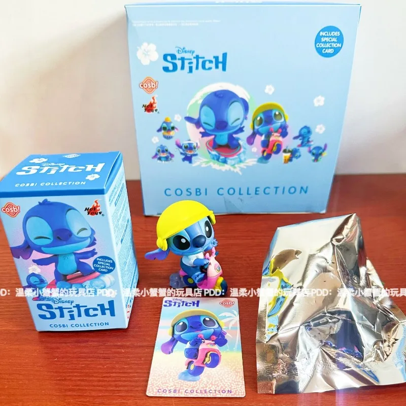 Scatola cieca a sorpresa Disney Stitch Set completo di gelato nascosto Bambole di cartoni animati Ornamenti per il desktop Scatola misteriosa Kawaii