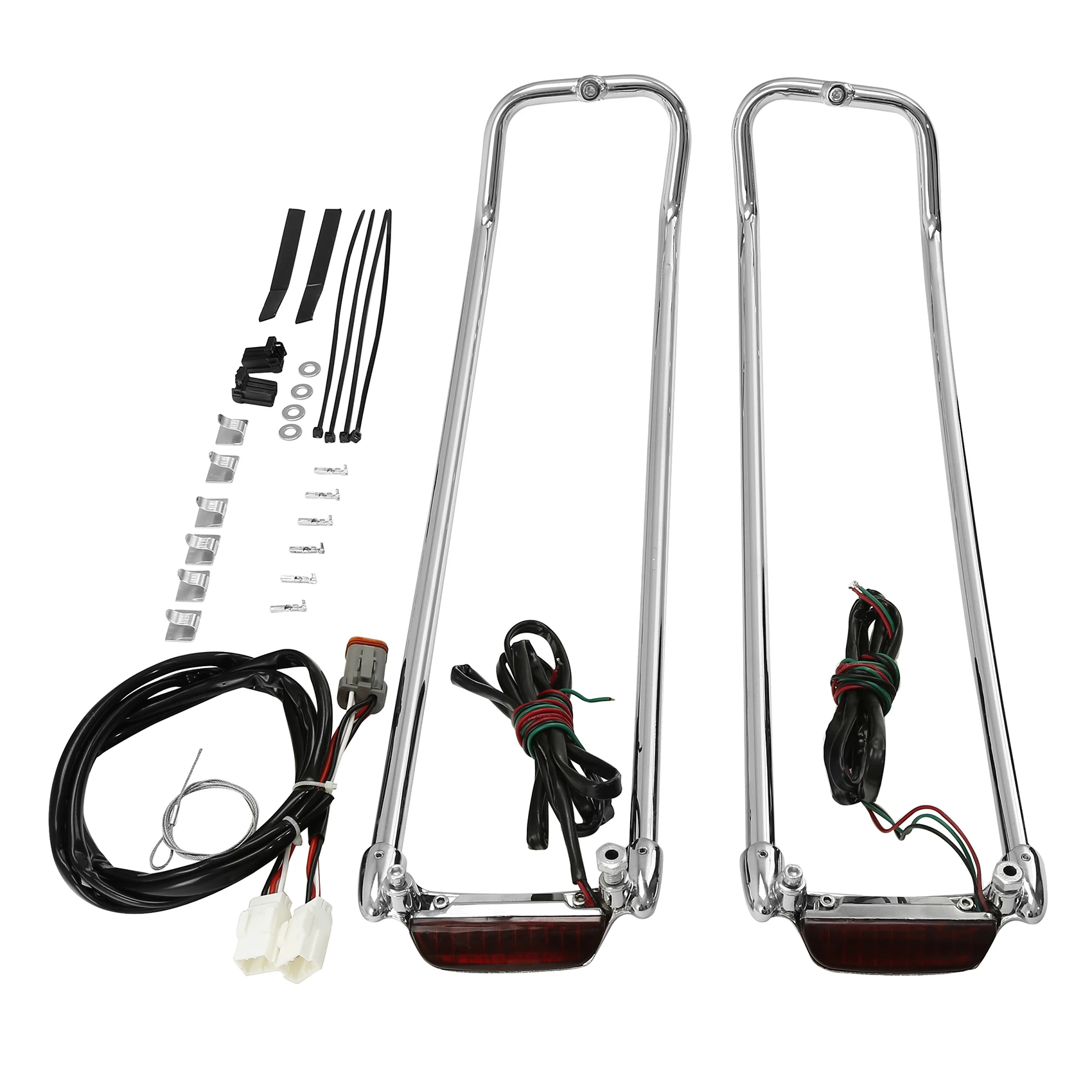 Bagażniki na sakwy motocyklowe z osłoną, relingiem górnym i oświetleniem do Harley Touring Road King Electra Glide Street Glide 1994-2013 2012 11 — zdjęcie 2