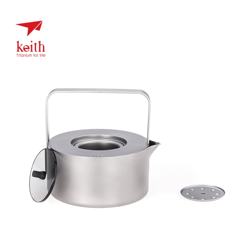 

Keith 0.95L Titanium Teapot Boil Water Teakettle Outdoor Kettle Camping Picnic Water Coffee Pot Gas Stove Induction Cooker