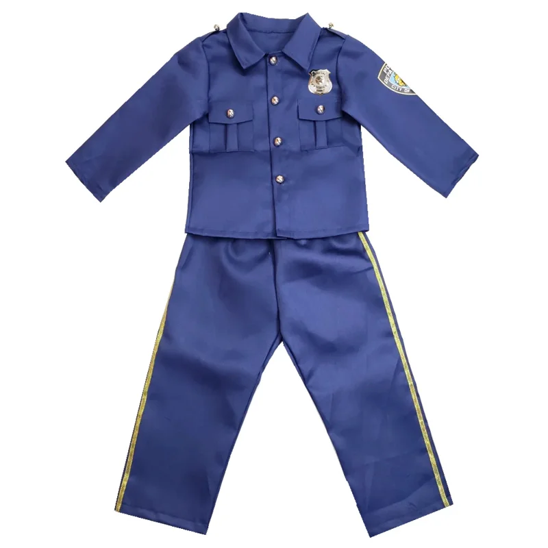 Costume de police de New York pour enfants, ensemble de vêtements de policier, cosplay de police, fête de carnaval, garçons et filles, 3 à 9 ans, GelBS92