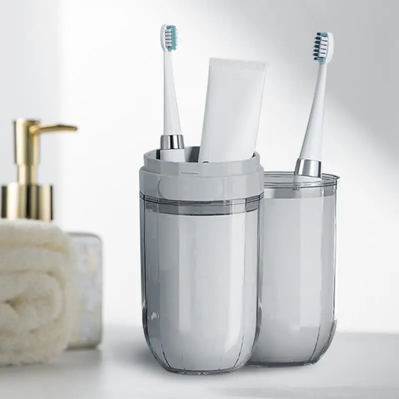 Toothbrush Holders With Cover Toothbrush Storage Carrier Translucent Black Toothbrush Protector Storage Container Bathroom