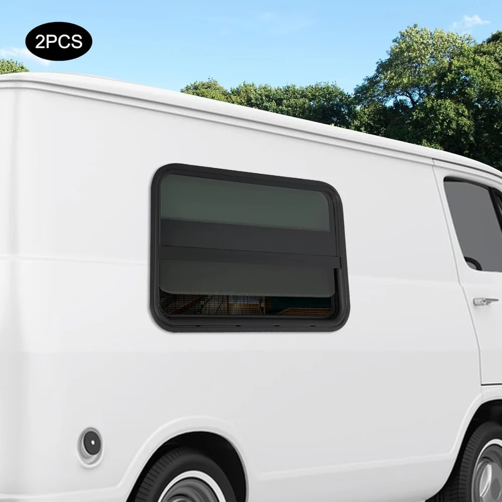 نافذة RV منزلق عمودي 30 وات × 20 ساعة مع حلقات زخرفة لمقطورة التخييم، بديل مناسب 0.12-0.24 #3