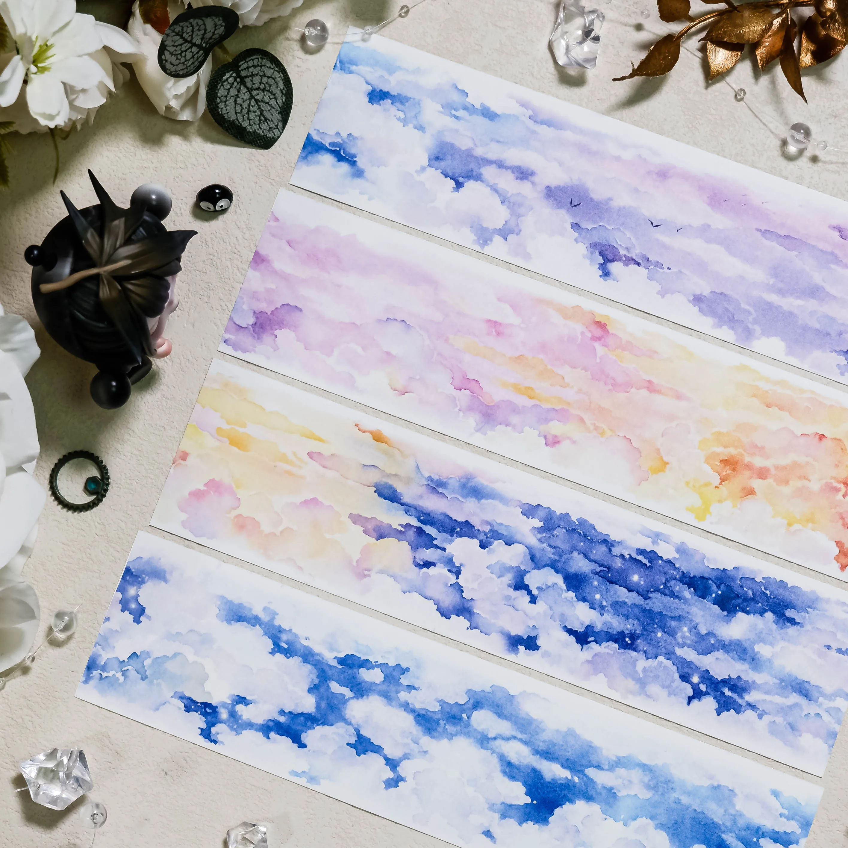 Yunxing Xiawei, washi tape, antique landscaping cloud sunset splicing cloud collage