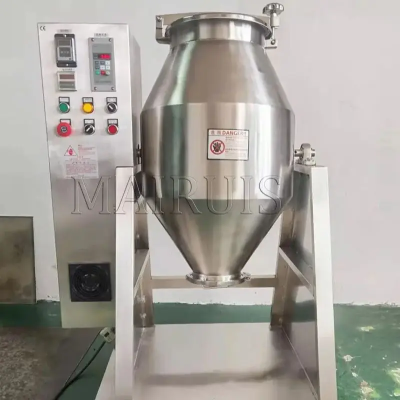 Dry Granules Powder Drum Shaped 3D Mixer Double Cone Cylinder Blender Mixer Blending Mixing Machine