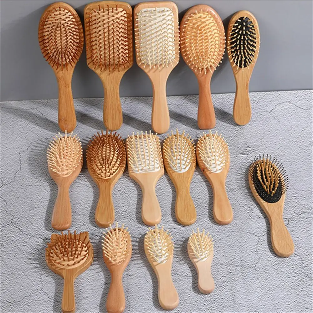 Professional Air Cushion Wood Comb Massage Brush Hair Loss Bamboo Comb Detangling Not Knotted Hair Brush Head Massage