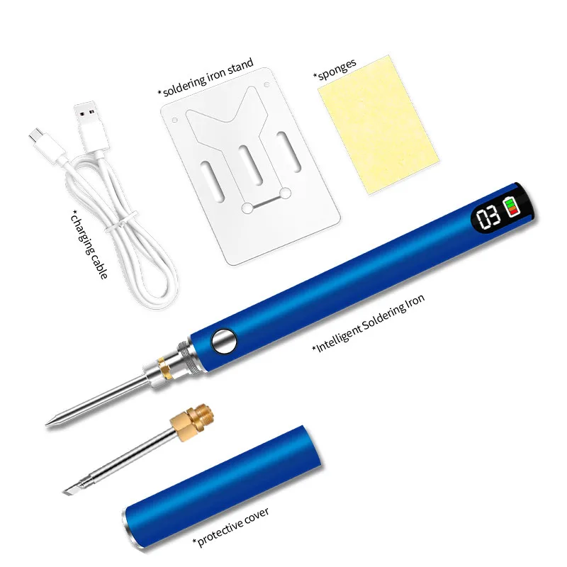 USB 5V 15W Cordless Soldering Iron Tool Pen Portable Electric Rechargeable and Temperature Adjustable With Display