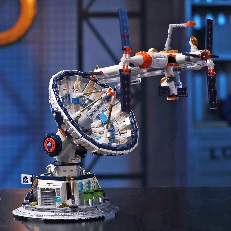MOC Universe City Modulare Weltraumstation Radio Teleskop Bausteine Satelliten Montage Ziegel Wissenschaft Pädagogische Geschenke