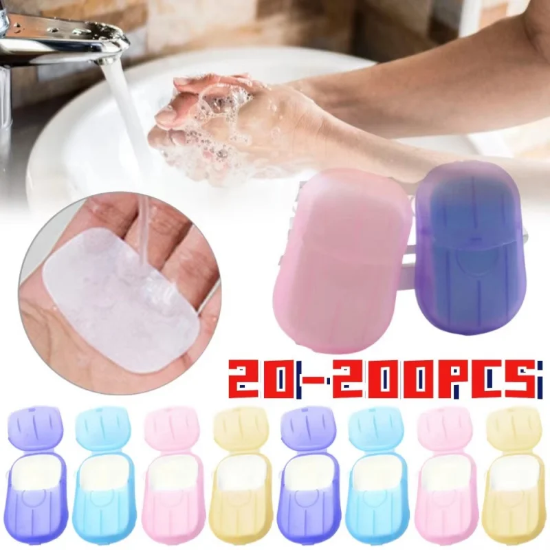 1/2/3box Disposable Travel Soap Paper Sheets Skin Friendly Mini Paper Soap Sheets Portable Soap Flake with Box for Hand Washing