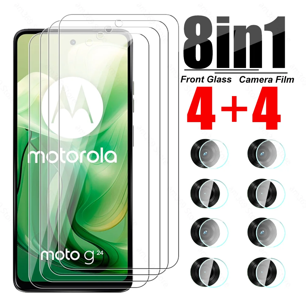 MotoG24 Power Glass 8To1 Camera Tempered Glass For Motorola Moto G24 MotoG24Power G 24 G24Power 24G 4G HD Lens Screen Protector