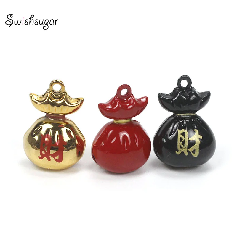 3 Colors Cartoon Future Wealthy Bag Jingle Bell Charms Festival Holiday Kids Children Gift Decoration image 2
