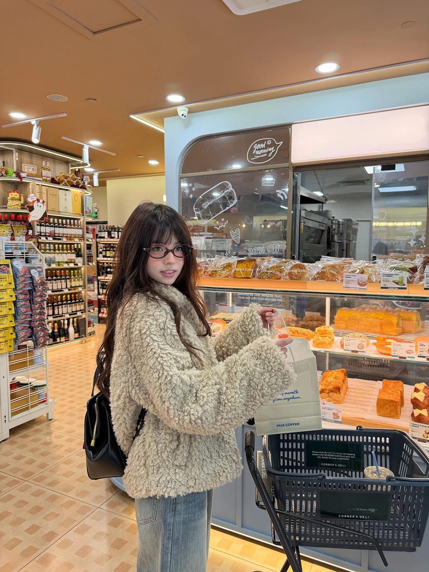 

Thiened Plu Decorative Button Outerwear Jaet Women's Winter Warm Sli Khaki Color Long Sve Stand Collar Coat