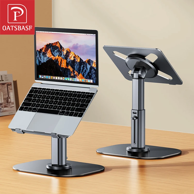 Oatsbasf Metal Desktop Laptop Holder Riser Computer Stand Height Adjustable Portable Laptop Table Stand for 11-17.3