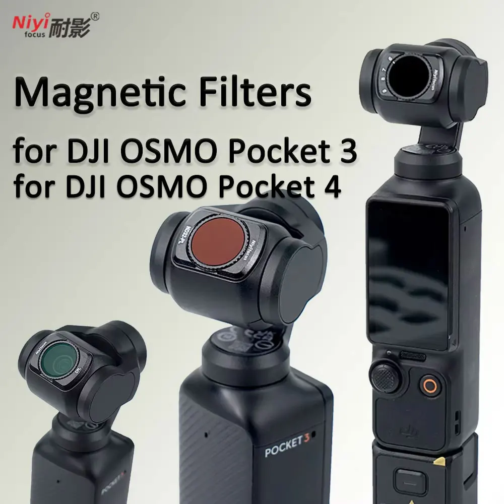 Magnetischer Kamerafilter für DJI OSMO Pocket 3 Pocket4 1/4 Schwarz Diffusion Lichtverschmutzungsreduzierung UV CPL ND Variabel Einstellbar